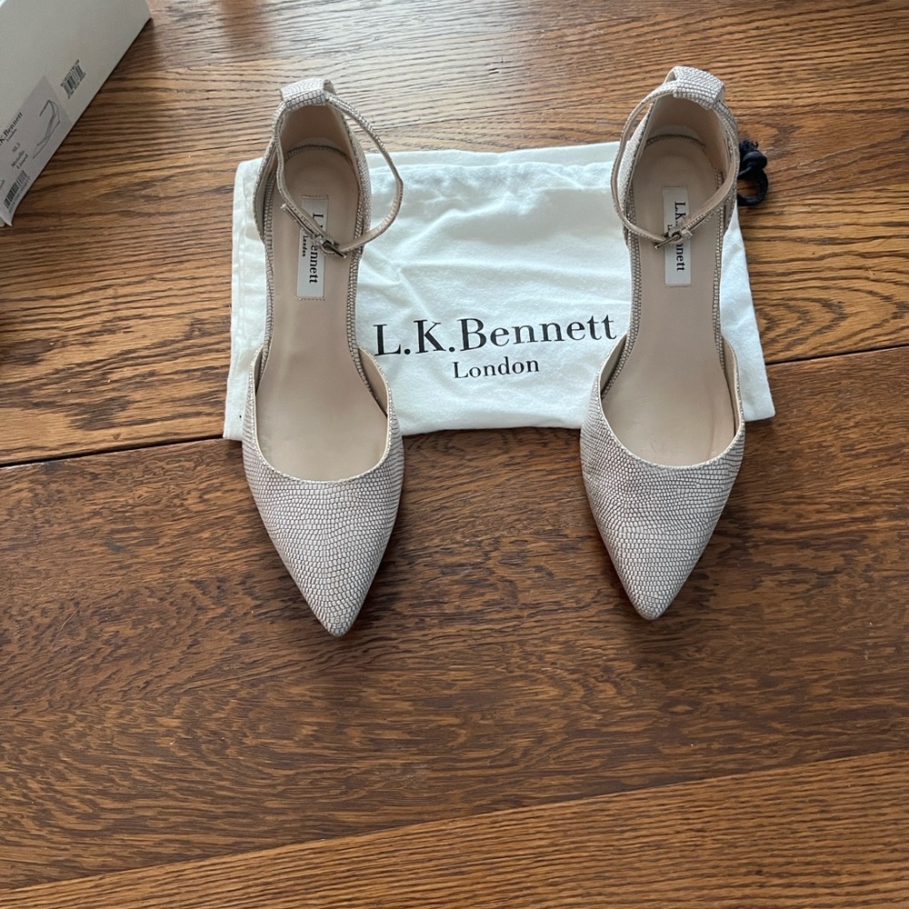 LK Bennett Textured Cream Heels